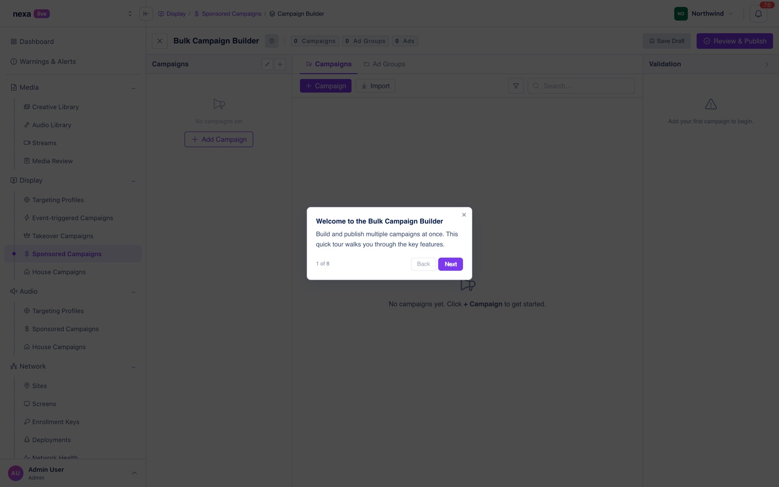 Bulk campaign builder