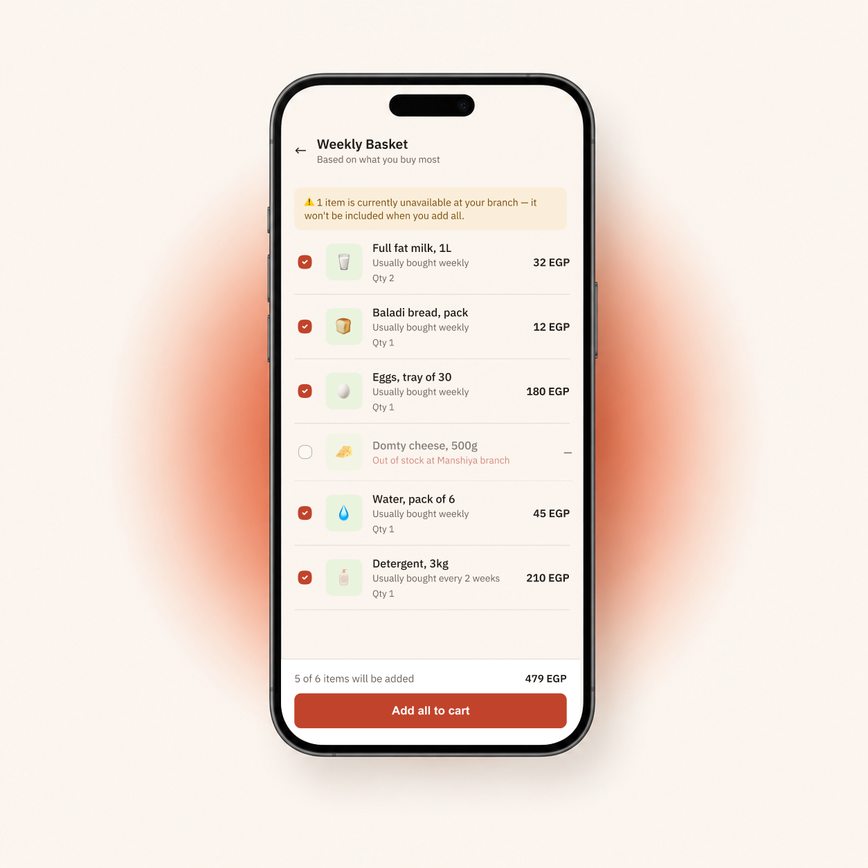 Weekly Basket — the flagship feature